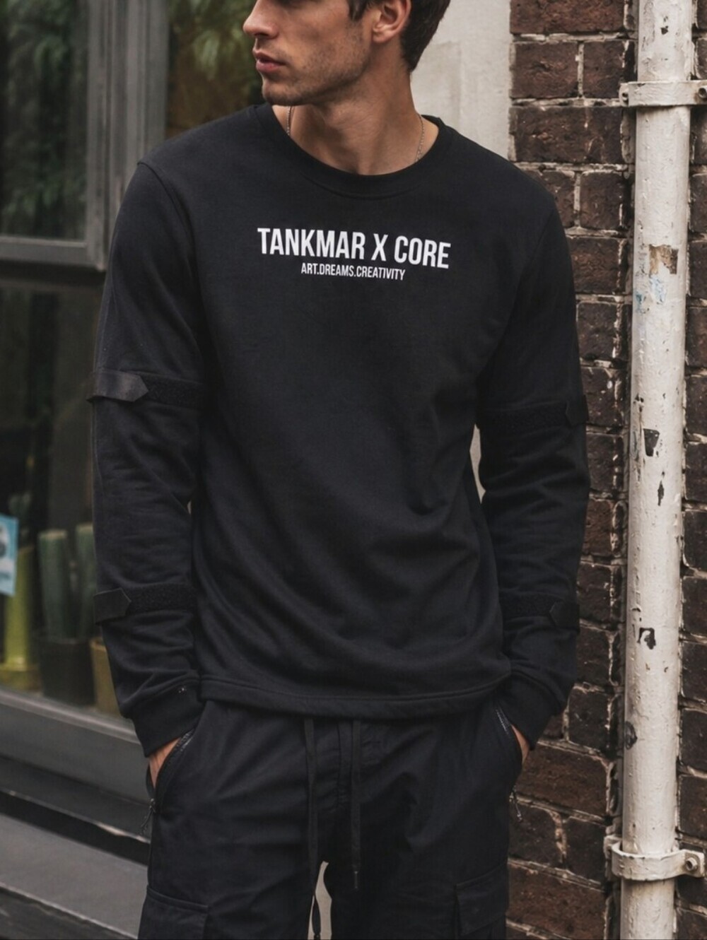 Jack&Jones Andy Tankmar X Core Crewneck Sweatshirt Black Size S Graphi Pullover